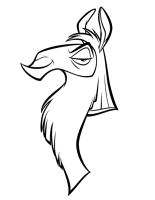 A coloring page of emperor kuzco